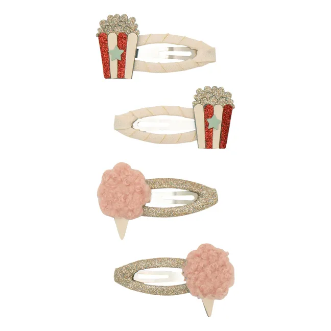 Lot de 4 Barrettes Popcorn | Doré