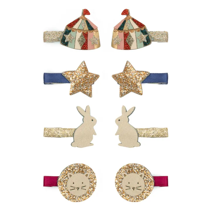 Lot de 4 Barrettes Circus Lion | Bleu- Image produit n°0