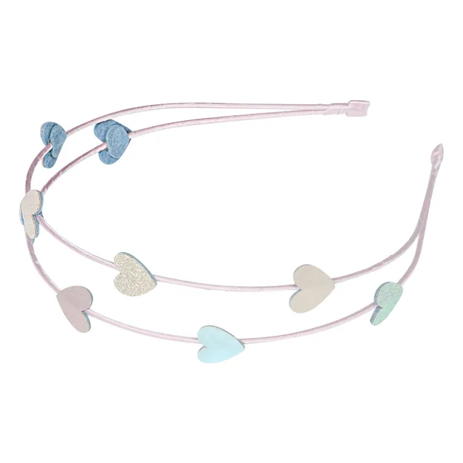 Serre-tête Alice Cœurs | Rose