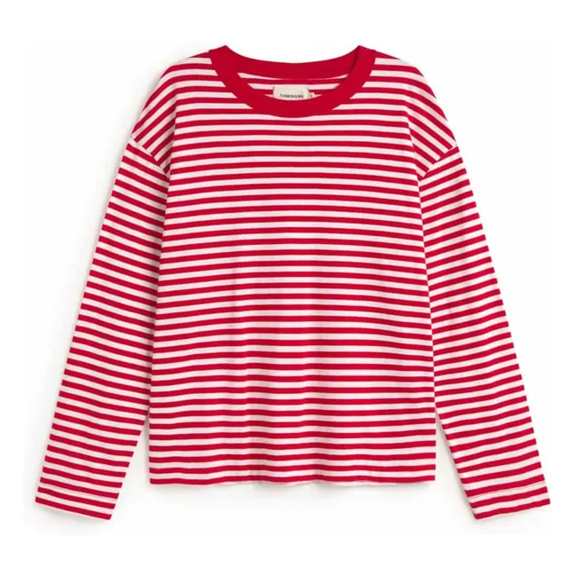 T-shirt Willy Emily R Rayé Coton Bio | Rouge