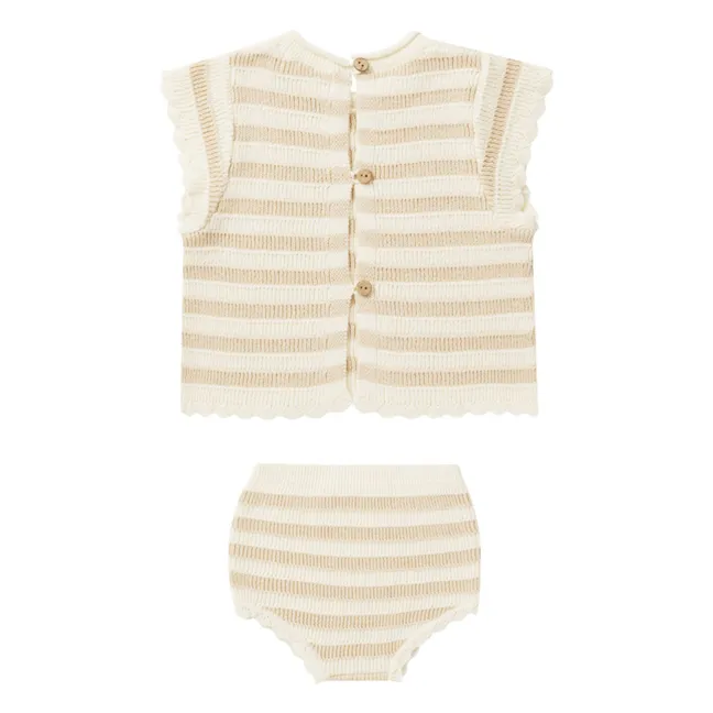 Striped Crochet Top and Bloomer | Sand