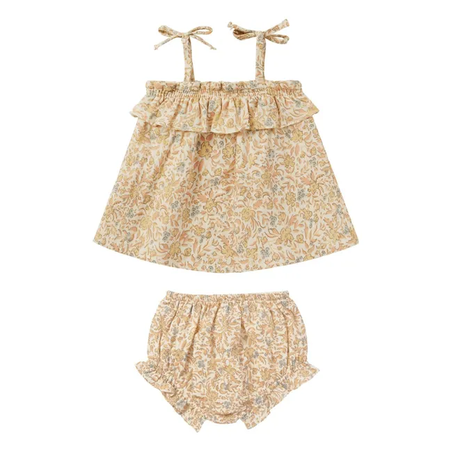 Ruffled Flower Top and Bloomer | Yellow
