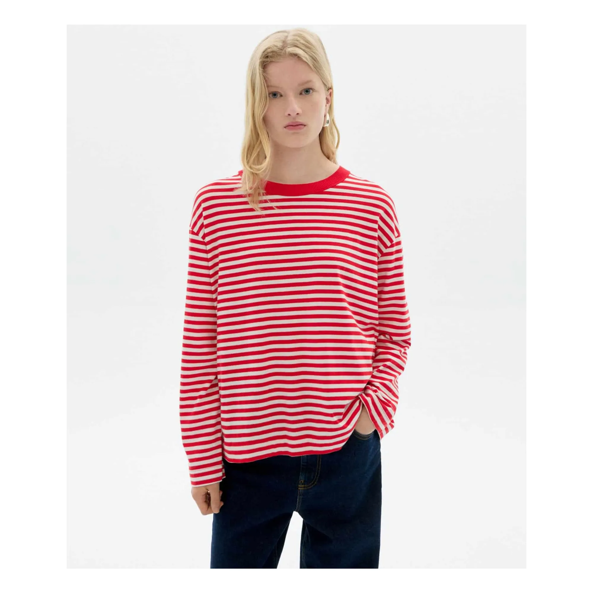 T-shirt Willy Emily R Rayé Coton Bio | Rouge- Image produit n°1