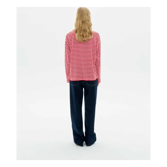 T-shirt Willy Emily R Rayé Coton Bio | Rouge