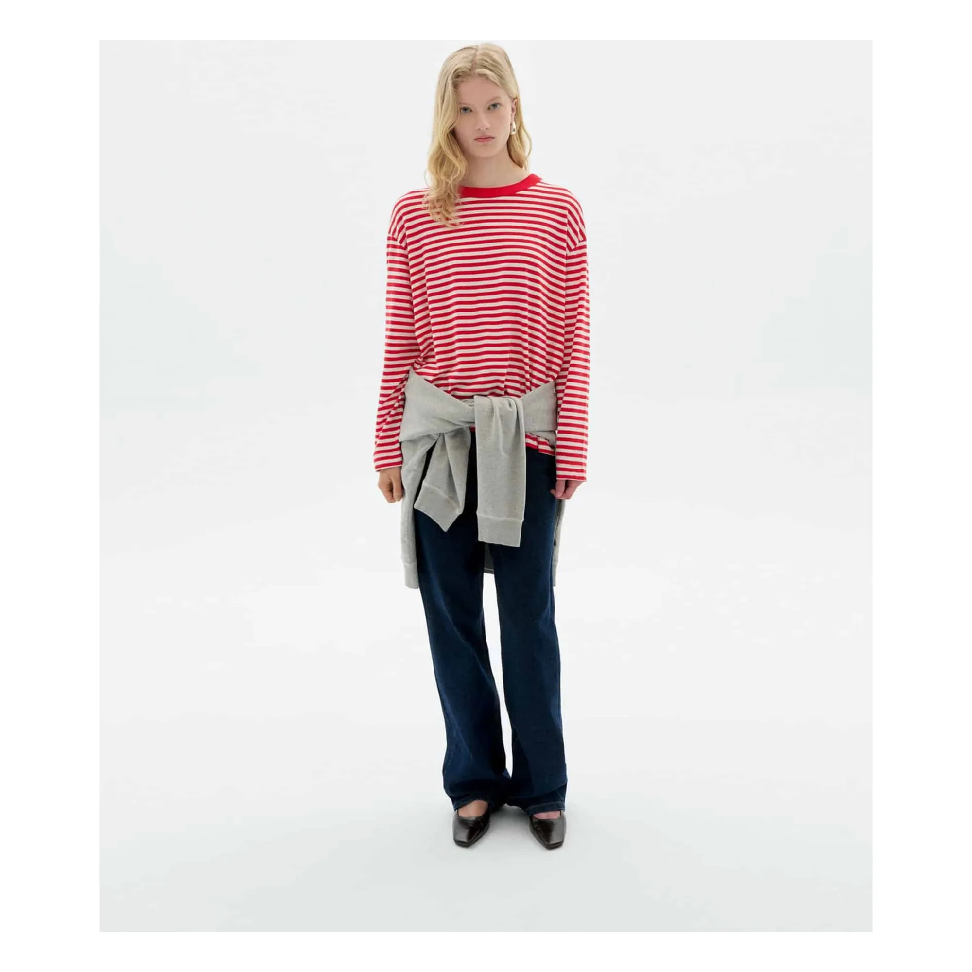 T-shirt Willy Emily R Rayé Coton Bio | Rouge- Image produit n°2
