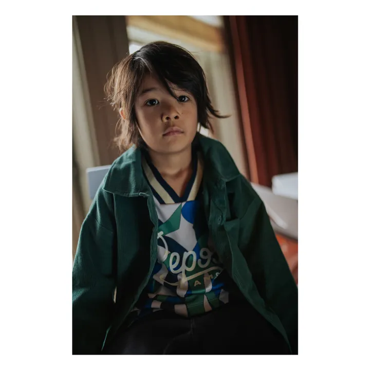 Camiseta con cuello de pico Fibras recicladas | Azul- Imagen del producto n°12