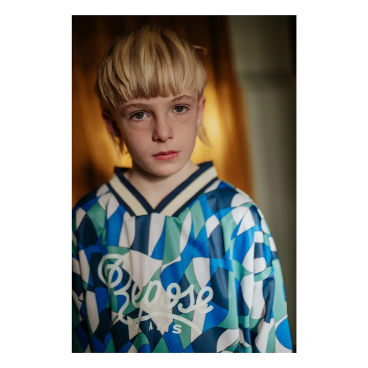 Camiseta con cuello de pico Fibras recicladas | Azul- Imagen del producto n°9