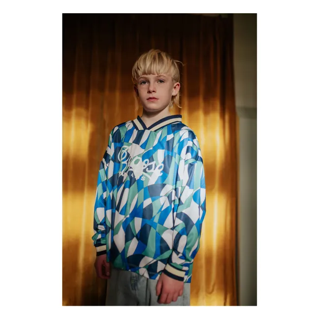 T-shirt Col V Fibres Recyclées | Bleu