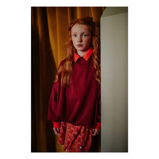 Sweat Crop Top City Algodón orgánico | Burdeos