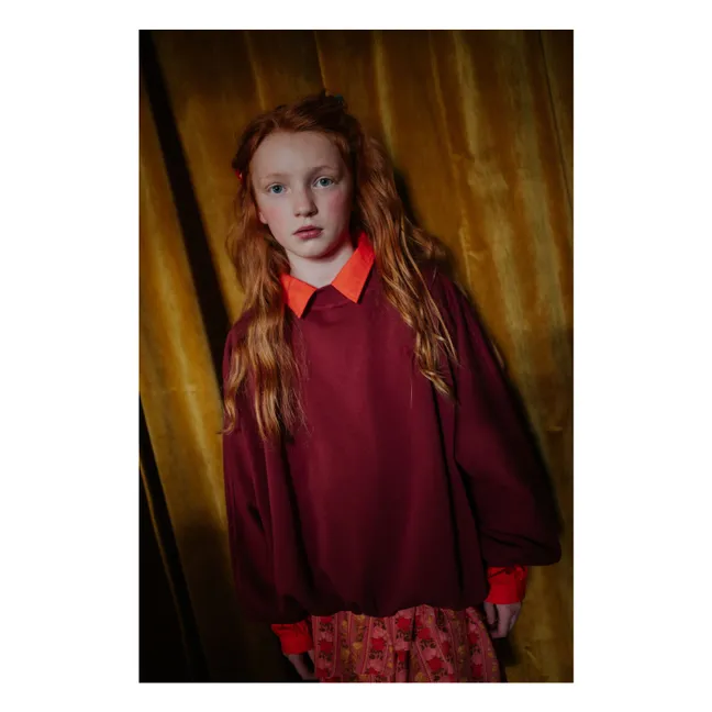 Sweat Crop Top City Coton Bio | Bordeaux