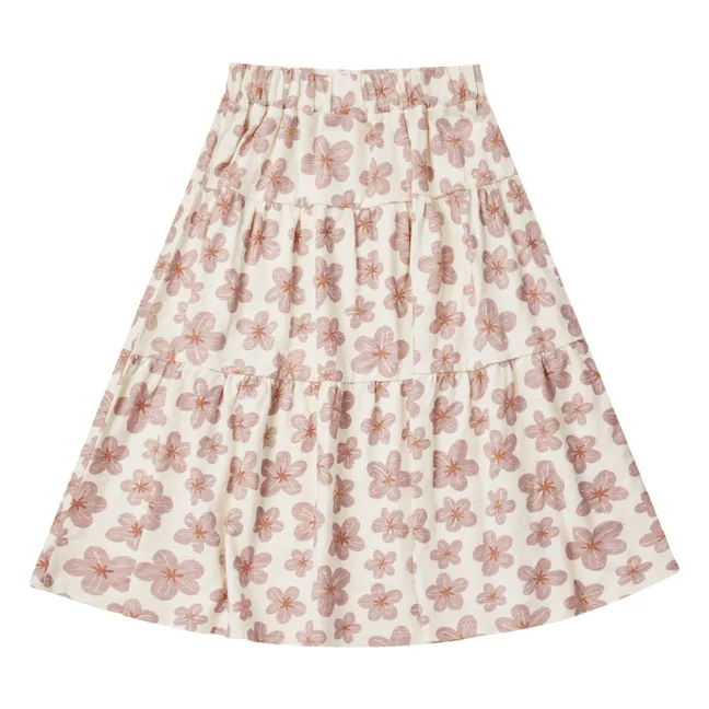 Floral Ruffle Skirt | Ecru