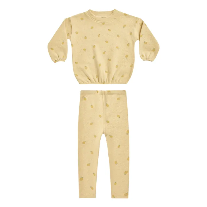Sweatshirt + Leggings Ananas Frottee | Gelb- Produktbild Nr. 0