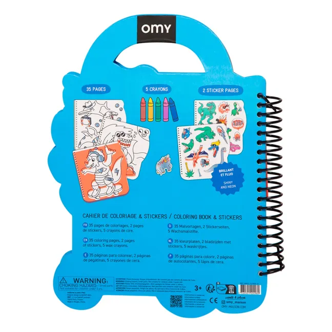 Libro para colorear de dinosaurios con pegatinas
