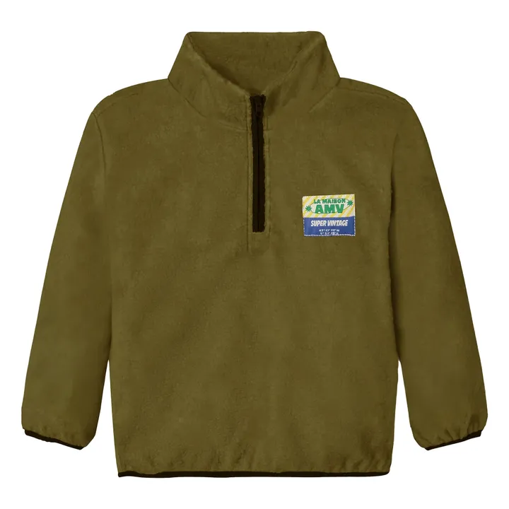 Sweat Demi Zip Hoktown | Brun kaki- Image produit n°0