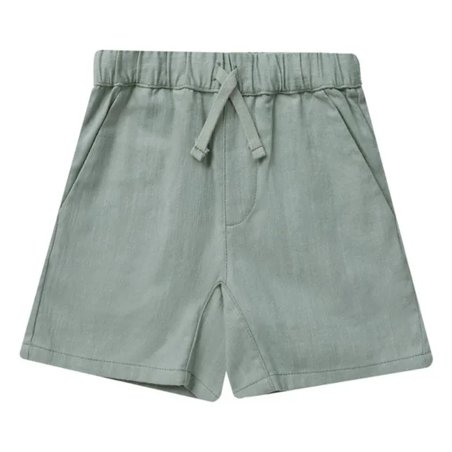 Cotton Twill Bermuda Shorts | Green water
