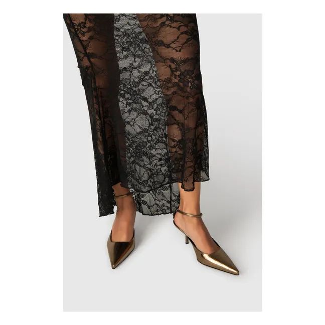 Metallic Teese pumps in eel leather | Olive