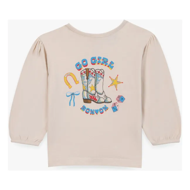 T-shirt Go Girl Mini | Ecru