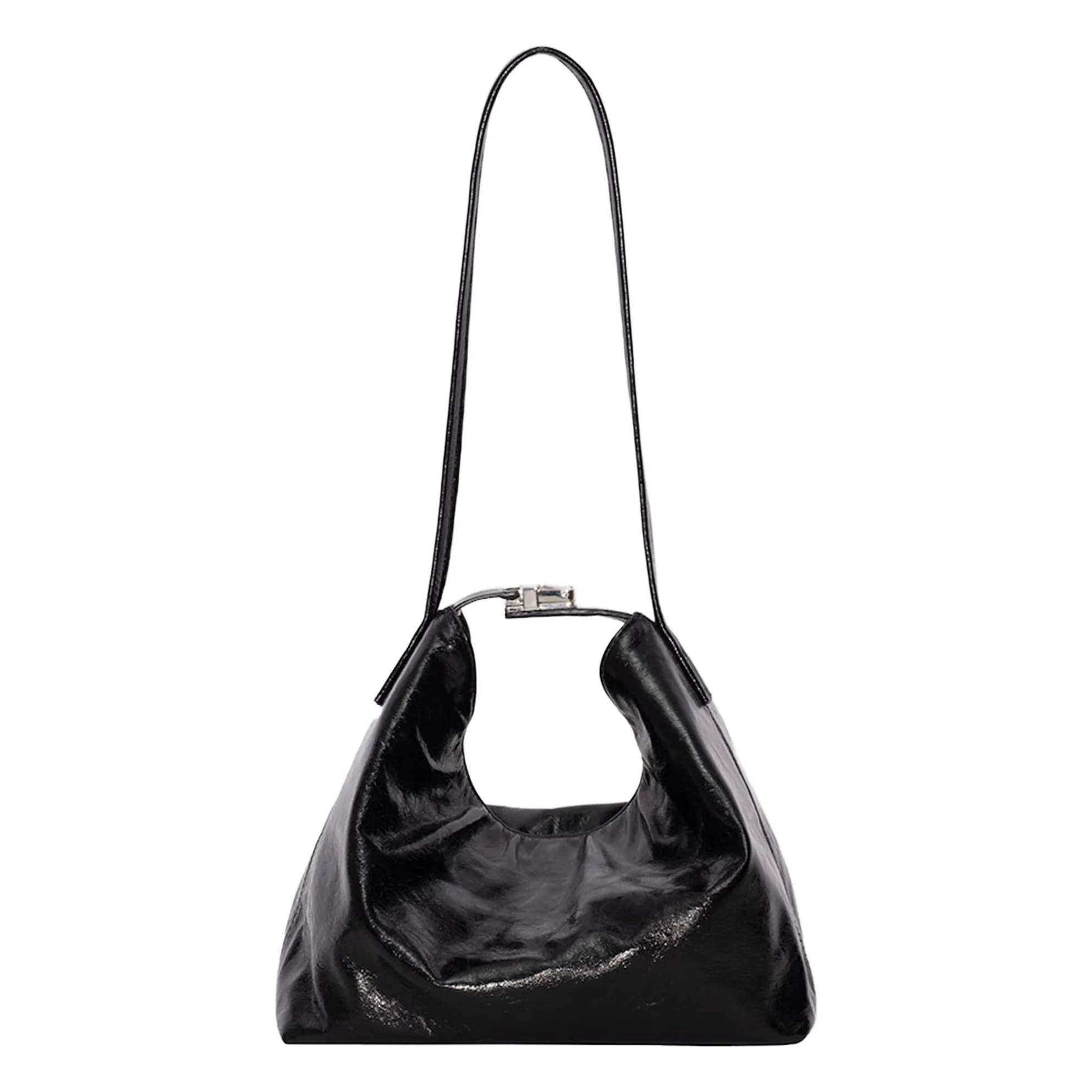 By Far Black Bea Textured Leather Bag