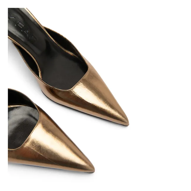 Metallic Teese pumps in eel leather | Olive