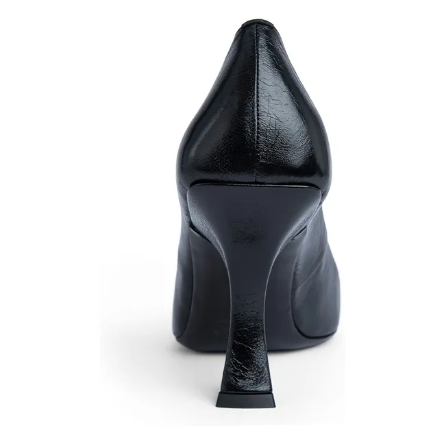 Viva Zapatos de tacón de piel texturizada | Negro