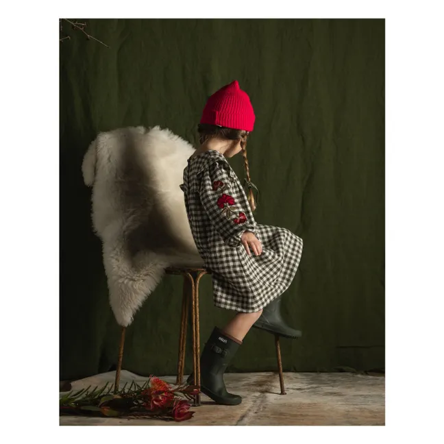 Robe Fleurie Vichy | Vert