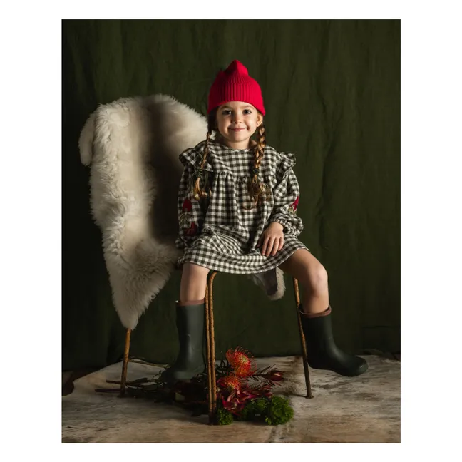 Blumenkleid Vichy | Grün