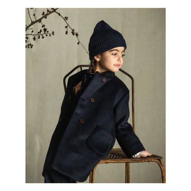 Soor Ploom - Ruth Merino Cool Collar Coat - Navy blue