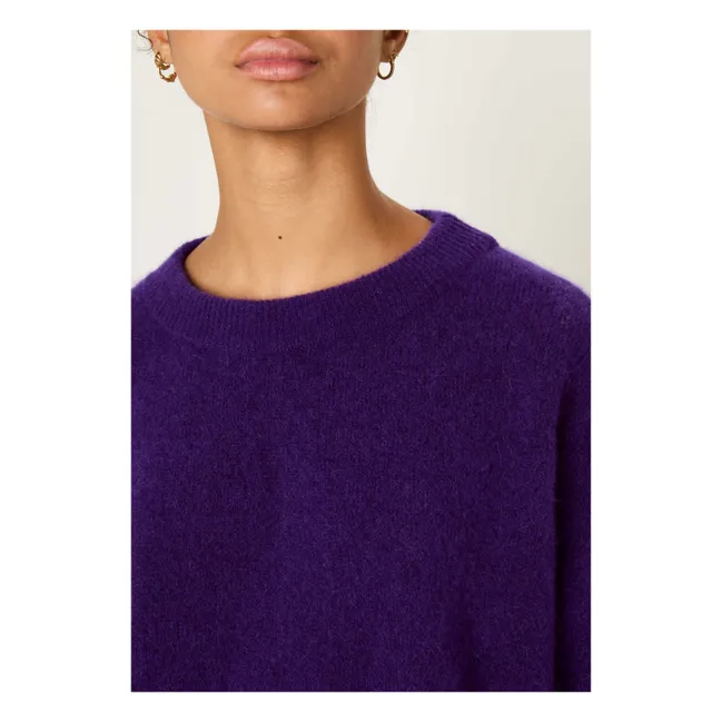 Pull Col Bateau Vitow Alpaga et Laine | Aubergine