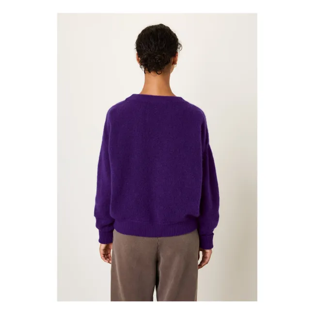 Pull Col Bateau Vitow Alpaga et Laine | Aubergine