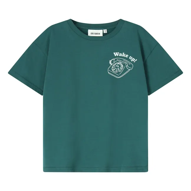 Wake Up T-shirt Organic cotton | Dark green