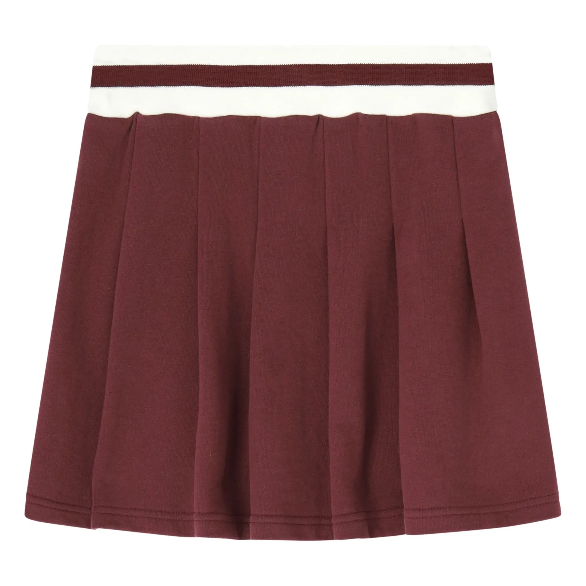 Cos I Said So Girls Burgundy Organic Cotton Pleated Skirt