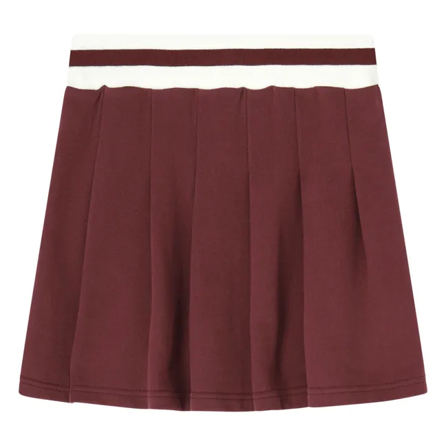 Jupe Plissée Coton Bio | Bordeaux