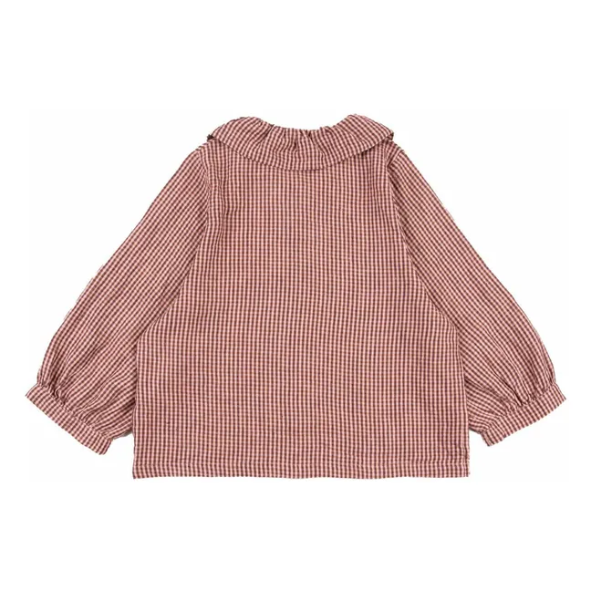 Blouse Carreaux Lin | Rose