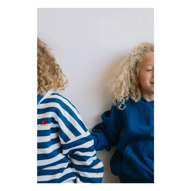 Polo Rayures Coton Bio | Bleu