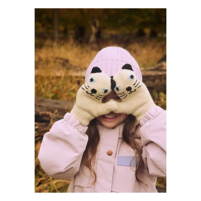 Moufles Kenau Chats | Ecru