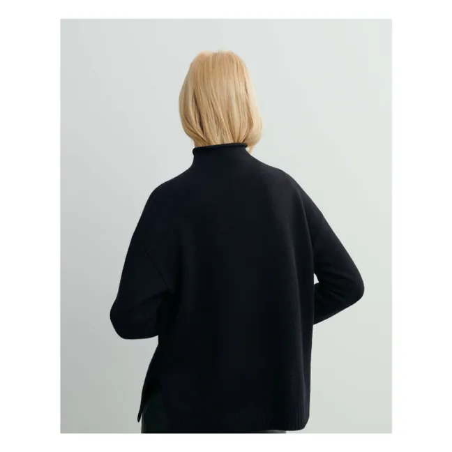 Cashmere High Neck Sweater | Black