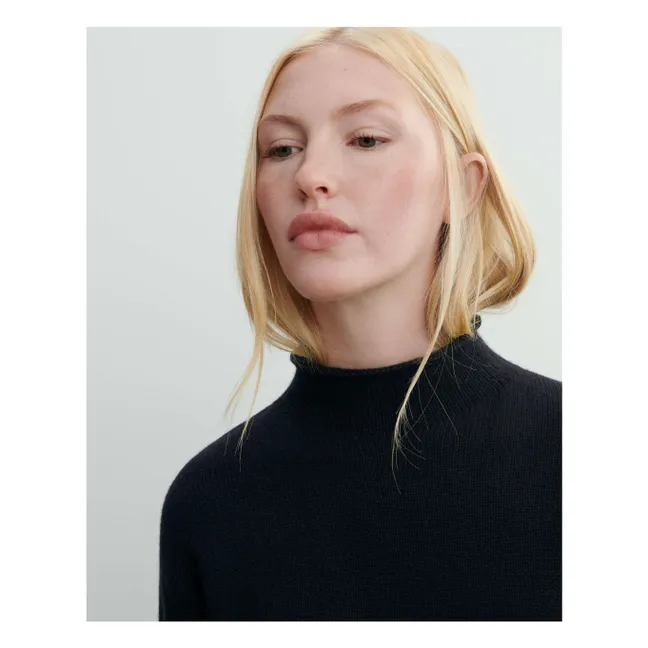 Maglione a collo alto Cashmere Ample | Nero