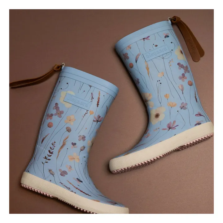 Fashion Flower Rain Boots | Light blue- Product image n°1