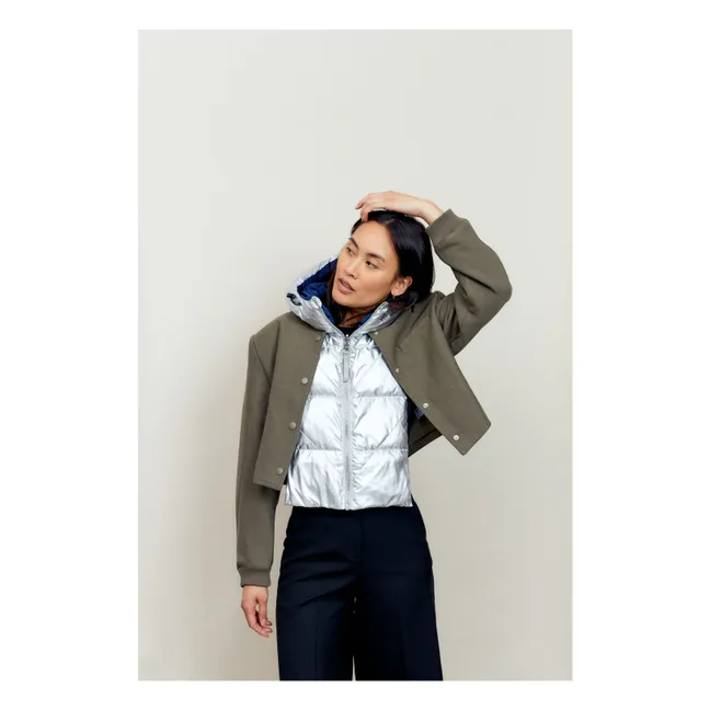 Sudadera con capucha Doudoune metálica reversible | Plateado