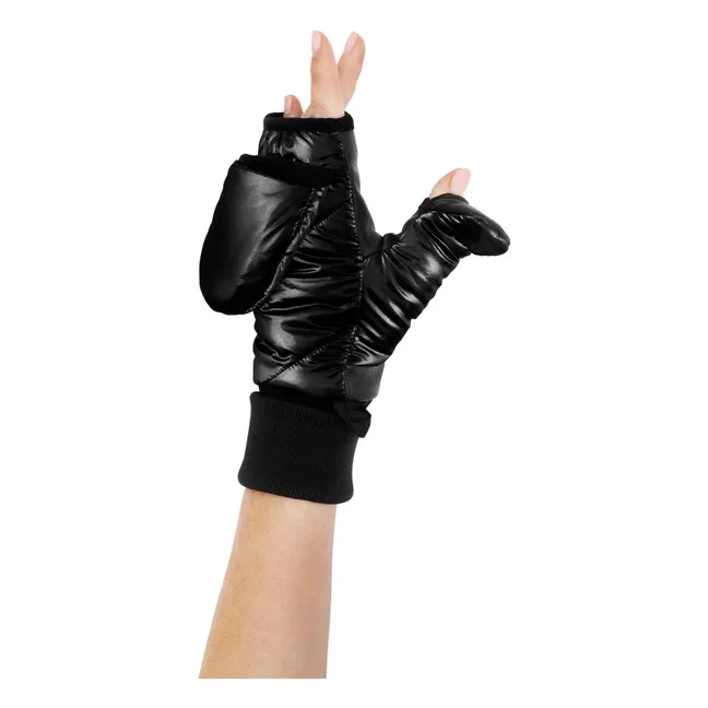 Moufles Convertibles Mitaines Vinyle | Noir