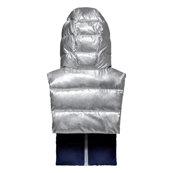 Capuche Doudoune Réversible Métallisée | Argenté- Image produit n°2