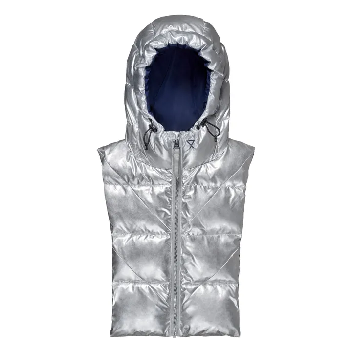 Capuche Doudoune Réversible Métallisée | Argenté- Image produit n°0