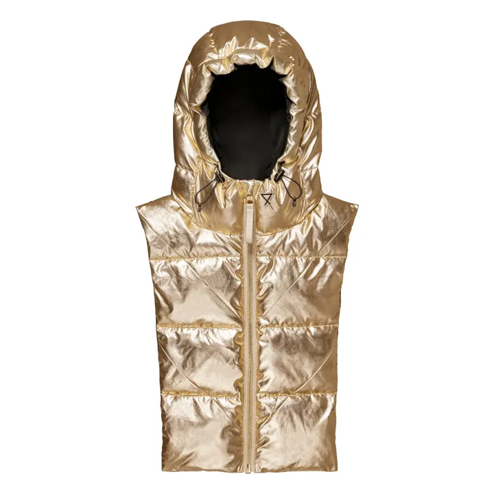Capuche Doudoune Réversible Métallisée | Doré- Image produit n°0