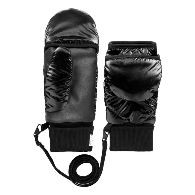Moufles Convertibles Mitaines Vinyle | Noir