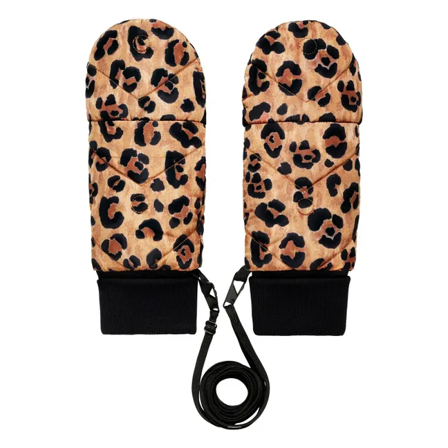 Manoplas convertibles de leopardo | Camel