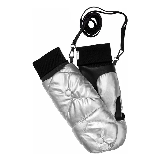 Moufles Convertibles Mitaines Métallisées | Argenté