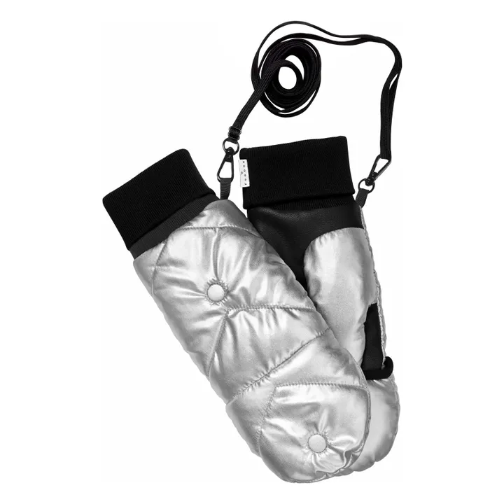 Moufles Convertibles Mitaines Métallisées | Argenté- Image produit n°3