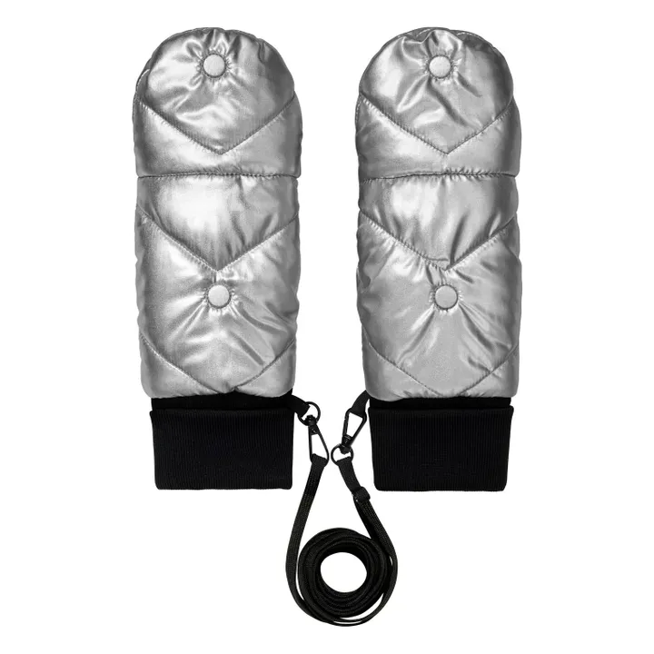 Moufles Convertibles Mitaines Métallisées | Argenté- Image produit n°0