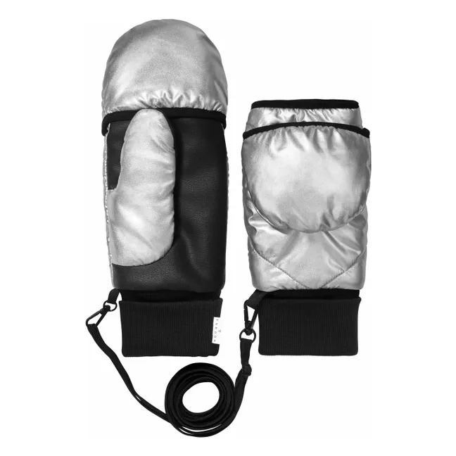 Moufles Convertibles Mitaines Métallisées | Argenté