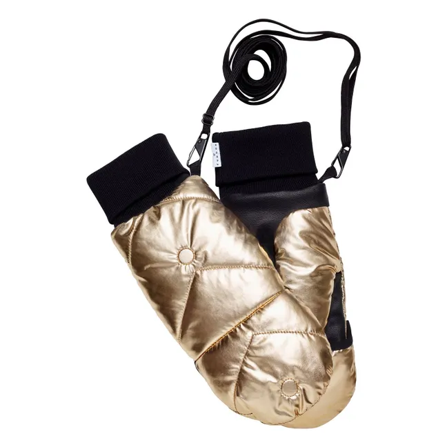 Convertible Metallic Mittens | Gold